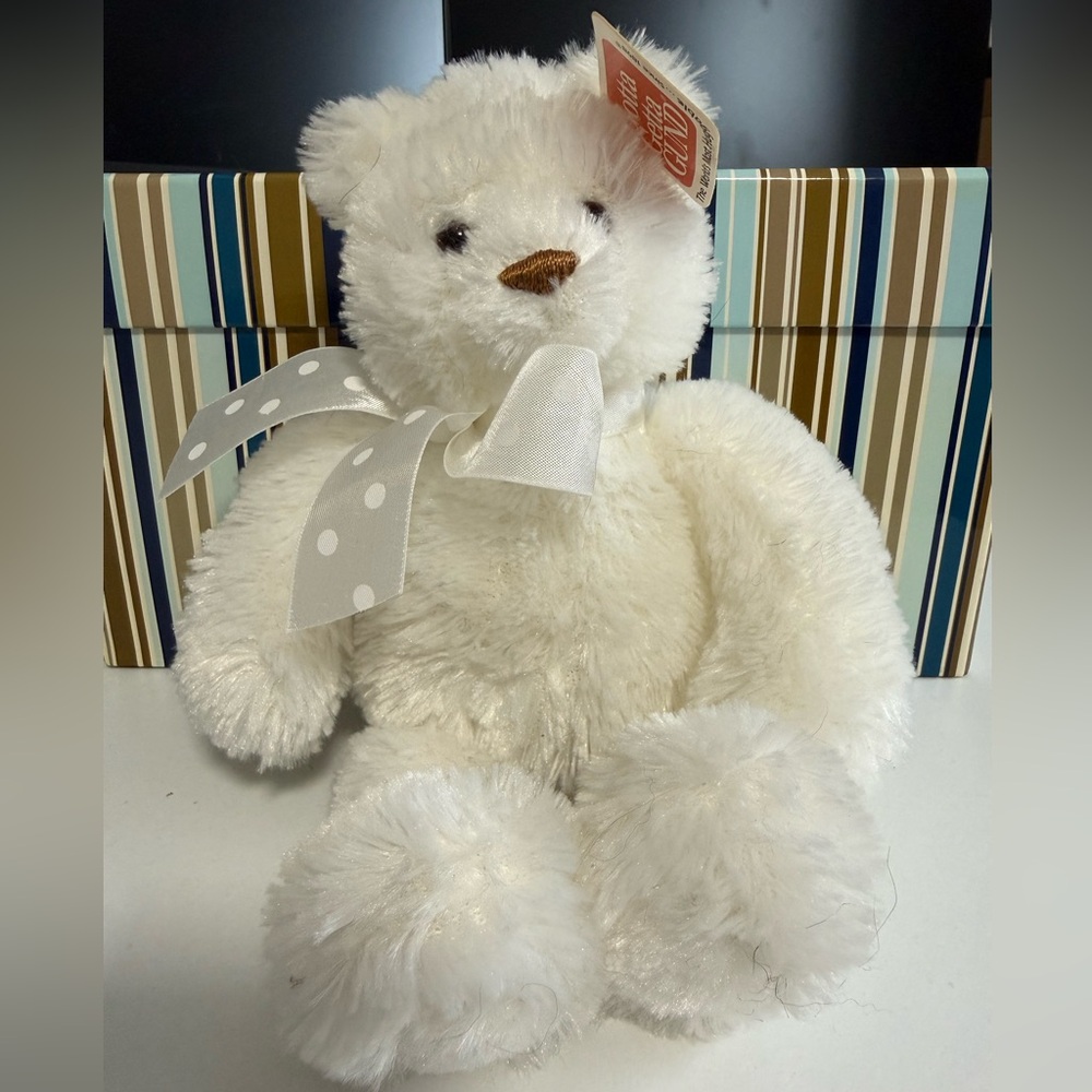 Gund White Plush Bear from Little Brighton Collection